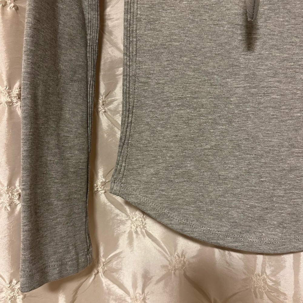 Free People Dove Gray Looking Back Lace Up Long Sleeve Top - Picture 6 of 16